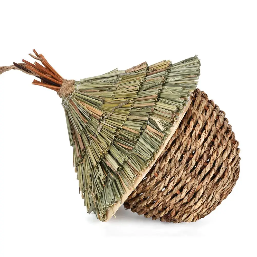 Birds Hanging Grass Huts bird house,artificial bird nest for Garden Patio Lawn