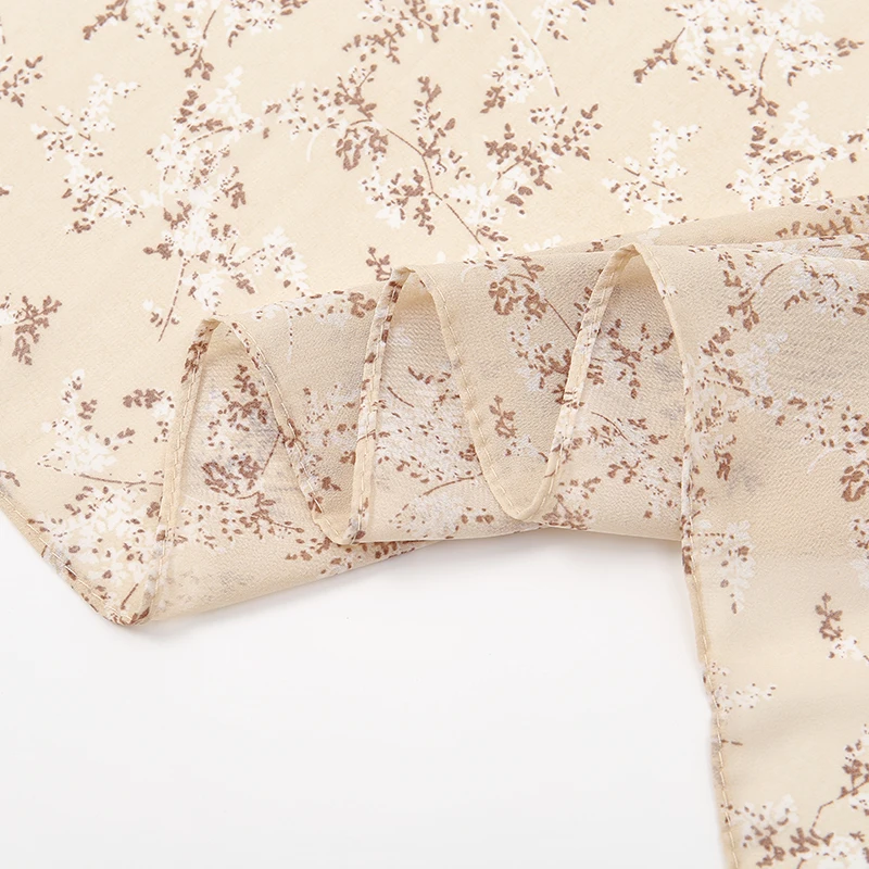 145cm Floral Printed Square Scarf Chiffon Headband Scarf For Muslim Woman Hijabs Shawls Lady Casual Wraps Ethnic Islam Turban 5