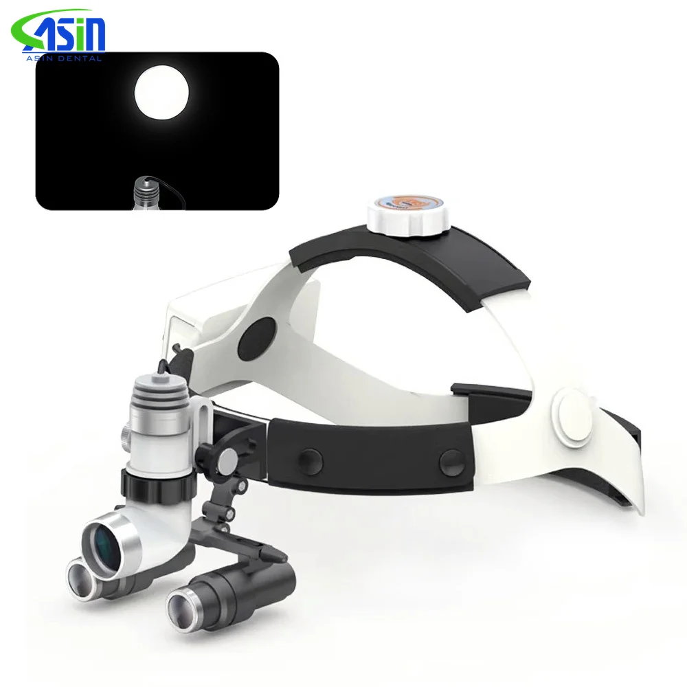 Dental Original KWS 4X 5X 6X LED lupa Binocular quirúrgica lupa 420mm linterna Dental quirúrgica médica