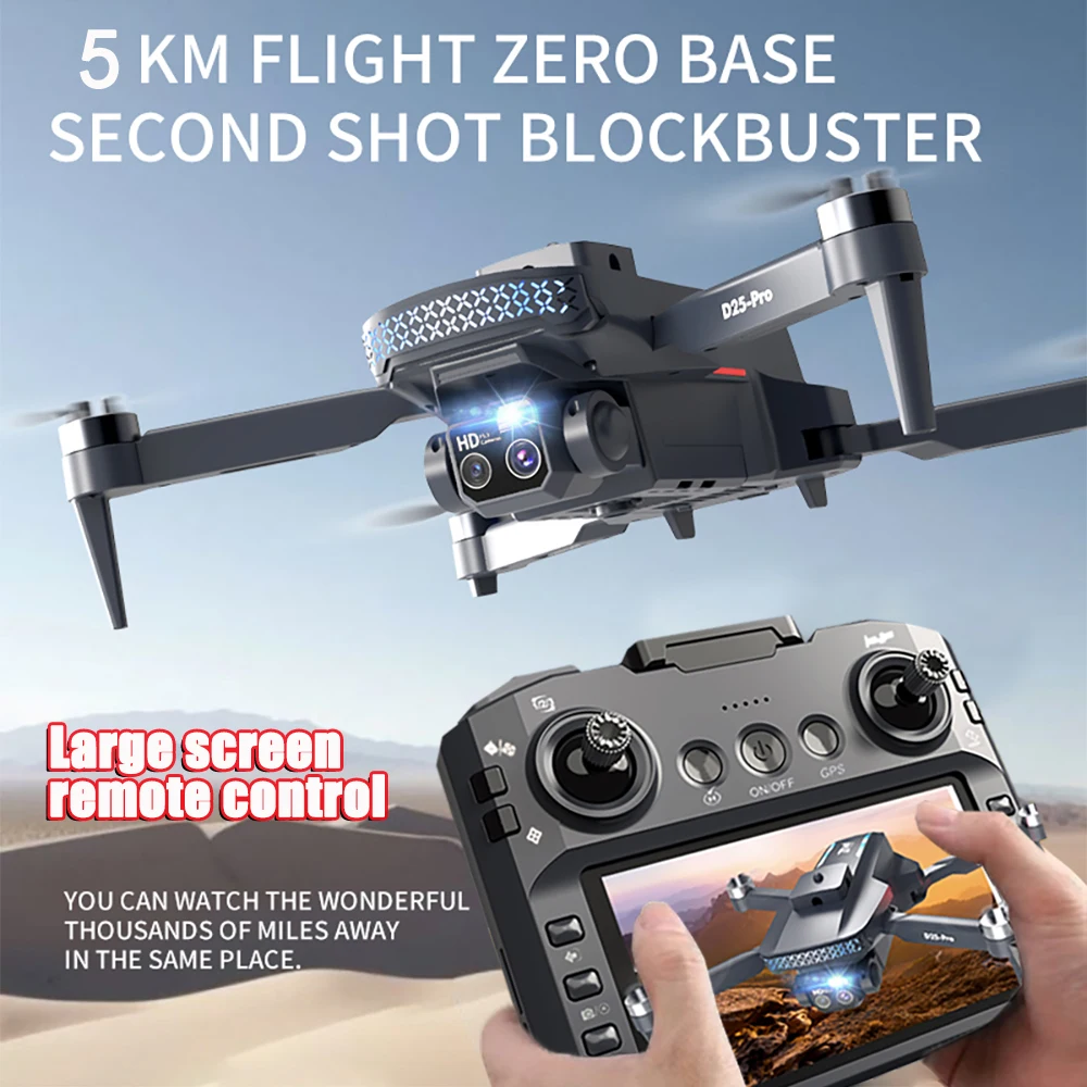 New with Screen Remote Control D25-PRO MAX GPS Drone 5G WIFI 8k HD Professional Camera FPV Drones RC Quadcopter Helicopter 5000M drone quadcopter