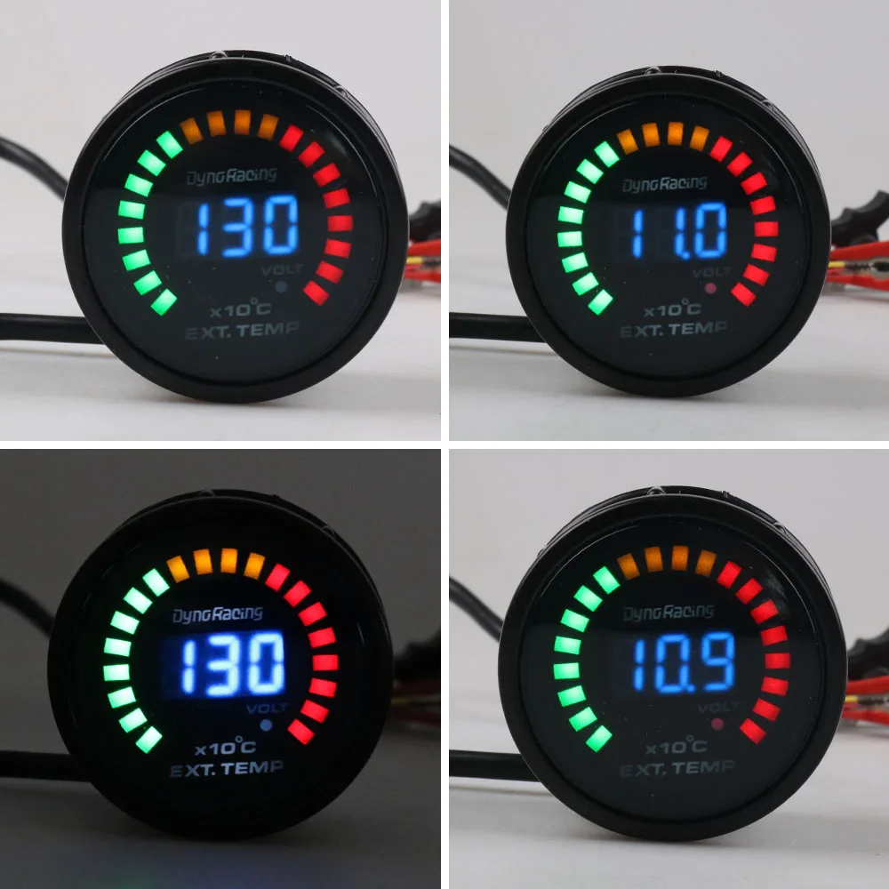 Car Gauge Exhaust Temperature Sensor Car Meter 2" 52MM Digital 20 LED EGT Exhaust Gas Temp Gauge Auto Car Styling EGT Temperature Gauge