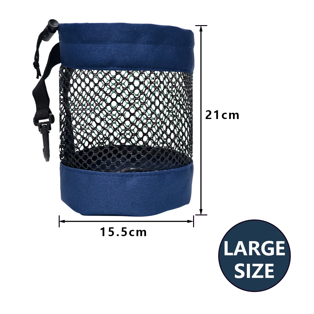Premium Black Golf Ball Pouch with Durable Mesh Nylon and Clip