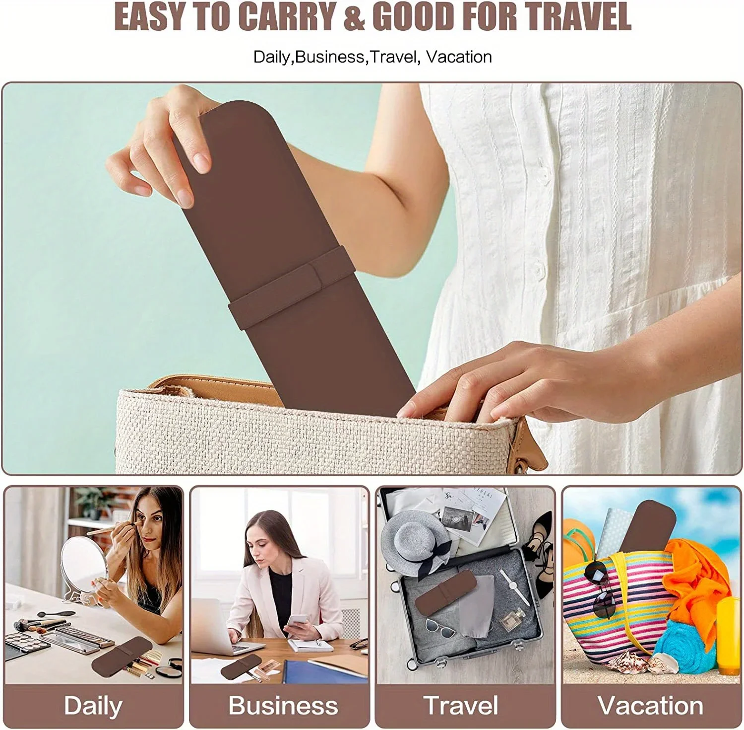 2025 New Trendy and Practical Cosmetic Brushes Organizer Bag for Women and Girls - Carry Your Makeup Sponge and Tools Anywhere 5