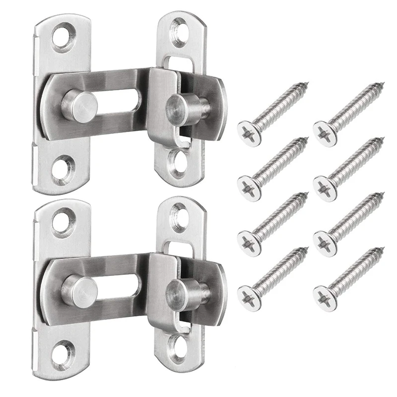 Promotion! 2 Pcs 90 Degree Right Angle Door Latch Hasp Bending Buckle Bolt Sliding Lock Barrel For Doors And Window |