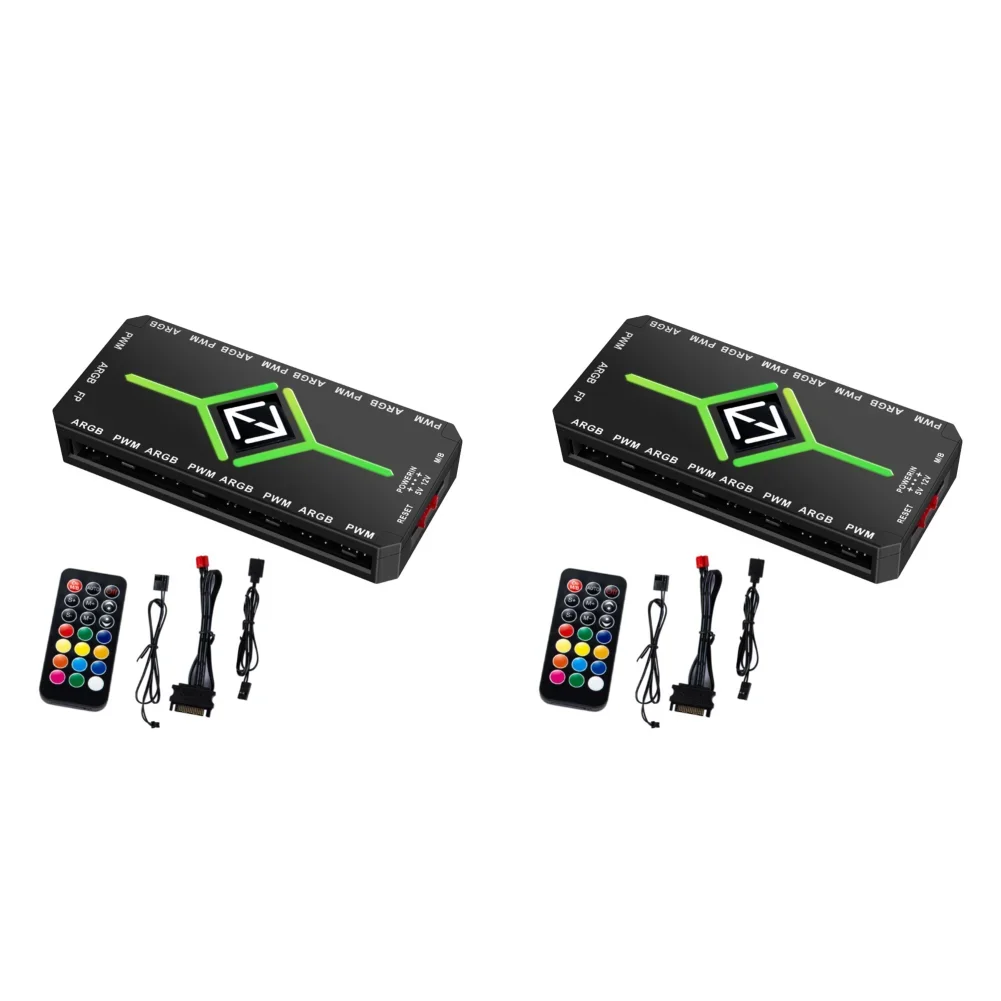 ARGB PWM Fan Hub Adapter With ARGB Controller 1To9 Port thumbnail 1