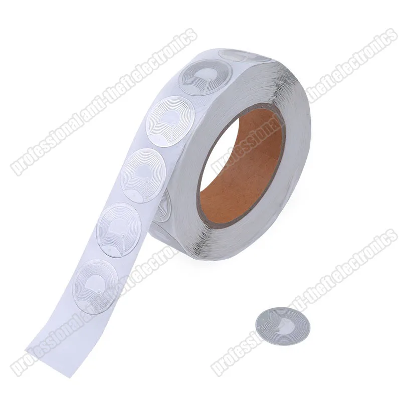 8.2mhz round EAS rf soft label diameter R33mm 20000pcs transparent