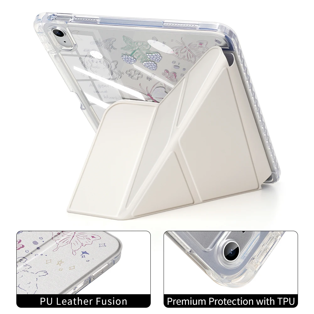 Sleek Magnetic iPad Case with Pencil Holder and Smart Cover Design