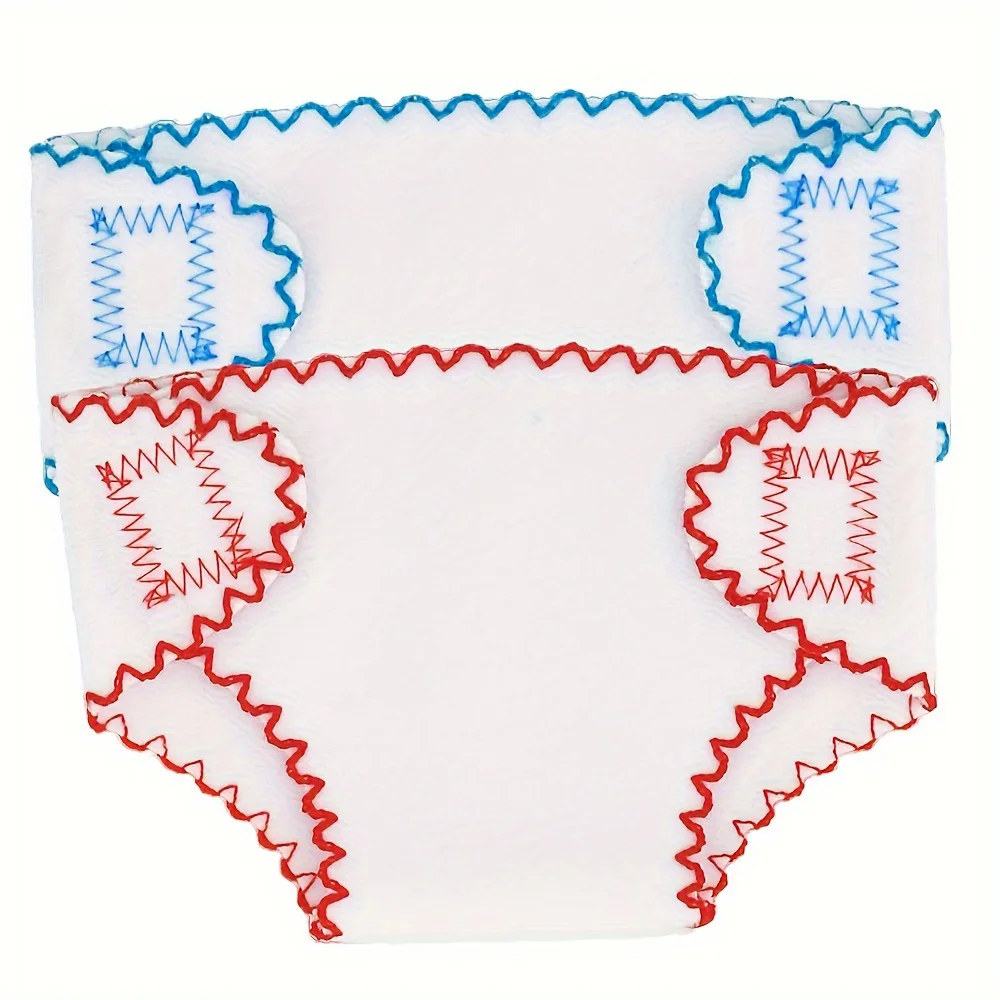 Set of 2 Doll Diaper & Bib Sets for Medium-Sized Baby Dolls