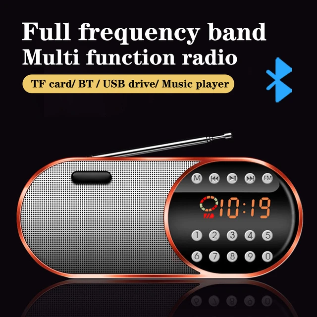 Multi-functional FM Radio Portable Bluetooth Speaker with LED Display  Flashlight Support U Disk TF Card