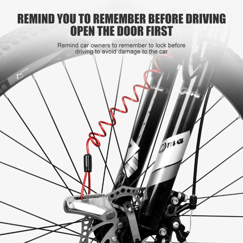 120cm Security Anti Thief Motorbike Motorcycle Wheel Disc Brake Alarm Lock Bag and Reminder Spring Cable