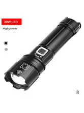  Portable 30w Mini Flashlight Usb Charging Led Telescopic Zoomable Torch Outdoor Emergency Lighting Tool 
