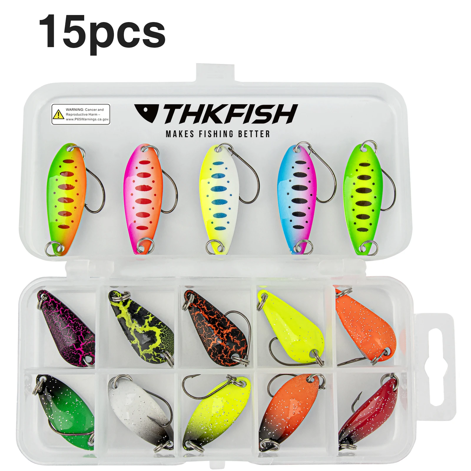 Thkfish 15pcs/box Trout Fishing Spoons Set Hard Trout Baits Single Hook Trout  Lures Metal Fishing Lures For Char Perch - Fishing Lures - AliExpress