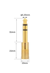 Universal Audio Adapter - Dual Size 6.5mm and 3.5mm Male Stereo Converter for Headphones and Microphones (3.5mm to 6.35mm)