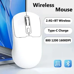 Wireless Ergonomic Gaming Mouse - Rechargeable with Adjustable DPI (White)