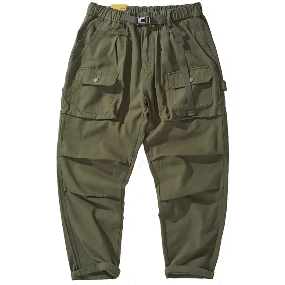 

Autumn new men's overalls American retro do old loose wide wash straight tube multi-pocket lumberjack pants