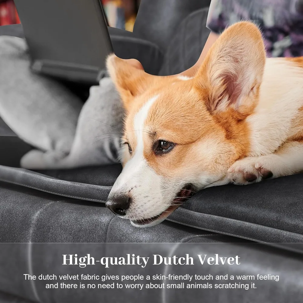 adults' dual-tier dutch velvet reclining loveseat with removable armrest