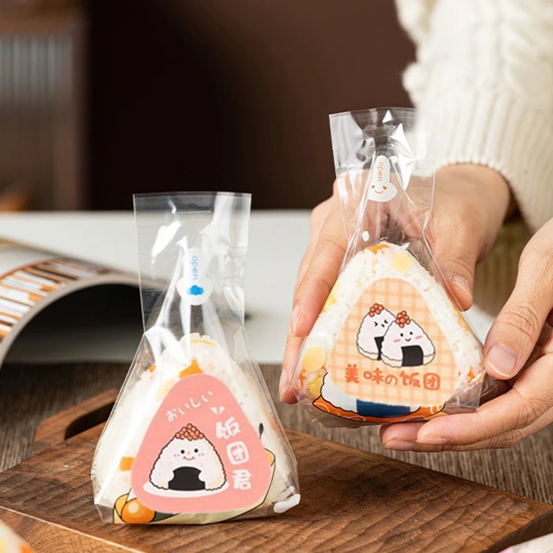 Triangle Onigiri Stickers: Nori Seaweed Rice Ball Packing Bag Stickers – Bento Accessories Triangle Onigiri Stickers: Nori Seaweed Rice Ball Packing Bag Stickers – Bento Accessories