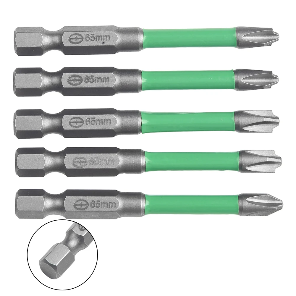 

Green High Quality Screwdriver Bit Bit 5pcs Color Differentiation Magnetic Sandblasting Treatment Special Cross
