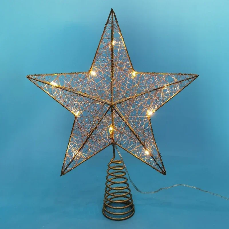 Christmas Tree LED Star Tree Topper Battery Operated Treetop Decoration Hanging Xmas Decoration Christmas Ornament Topper Star