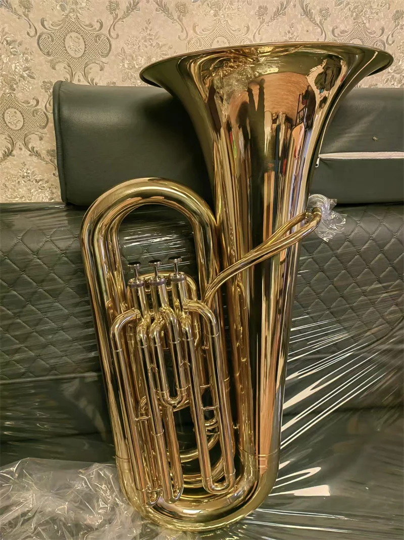 Bb Professional Gold Lacquer Brass Body Tuba