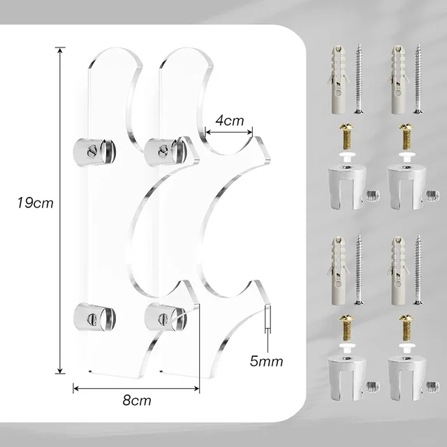 Lightsaber Wall Mount Holder – 5mm Acrylic Horizontal Display Bracket For FX Sabers, Katanas & Cosplay Props