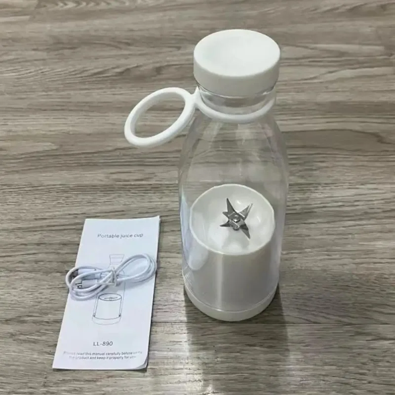 380ml Electric Juicer Cup Rechargeable Smoothie Maker With 6 Blades Travel Bottle For Ice Fruit Veggie Blender For Home/Outdoor