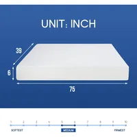 Double mattress 6-inch gel memory foam mattress, medium hardness, PUR American certification box mattress 2