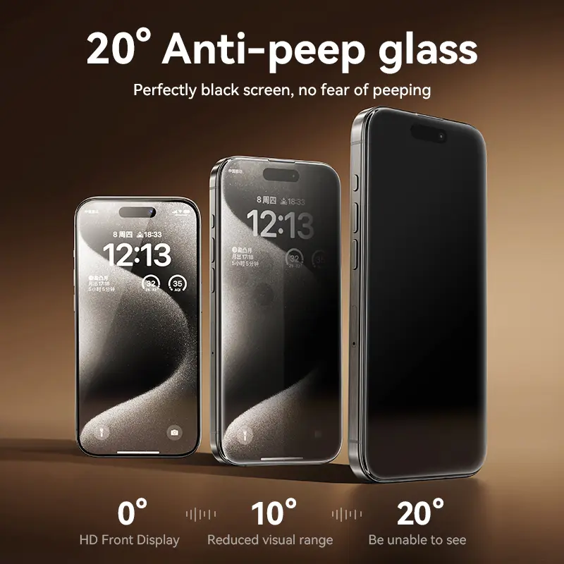 Joyroom 1/2Pcs Anti-spy Glass For iPhone 17 16 15 14 Pro Max Glass For iPhone 17 16 15 14 13 12 Pro Max Privacy Screen Protector - Image 2