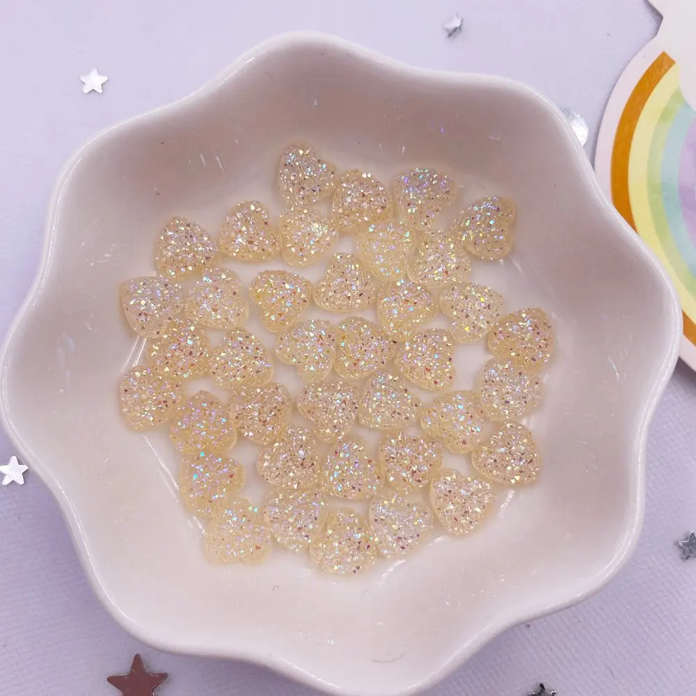 100pcs AB 수지 8mm 블링 캔디 컬러 미니 스위트 하트 광석 플랫 백 라인 석 장식품 DIY 웨딩 아플리케 네일 아트 보석 공예