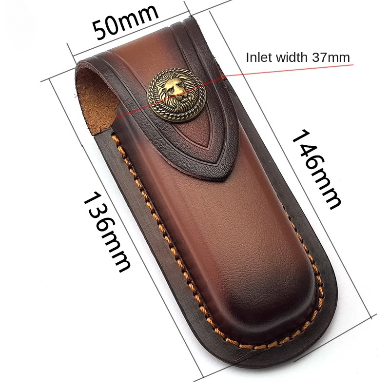 Leather Knife Sheath 2 Sizes with Brass Buckle