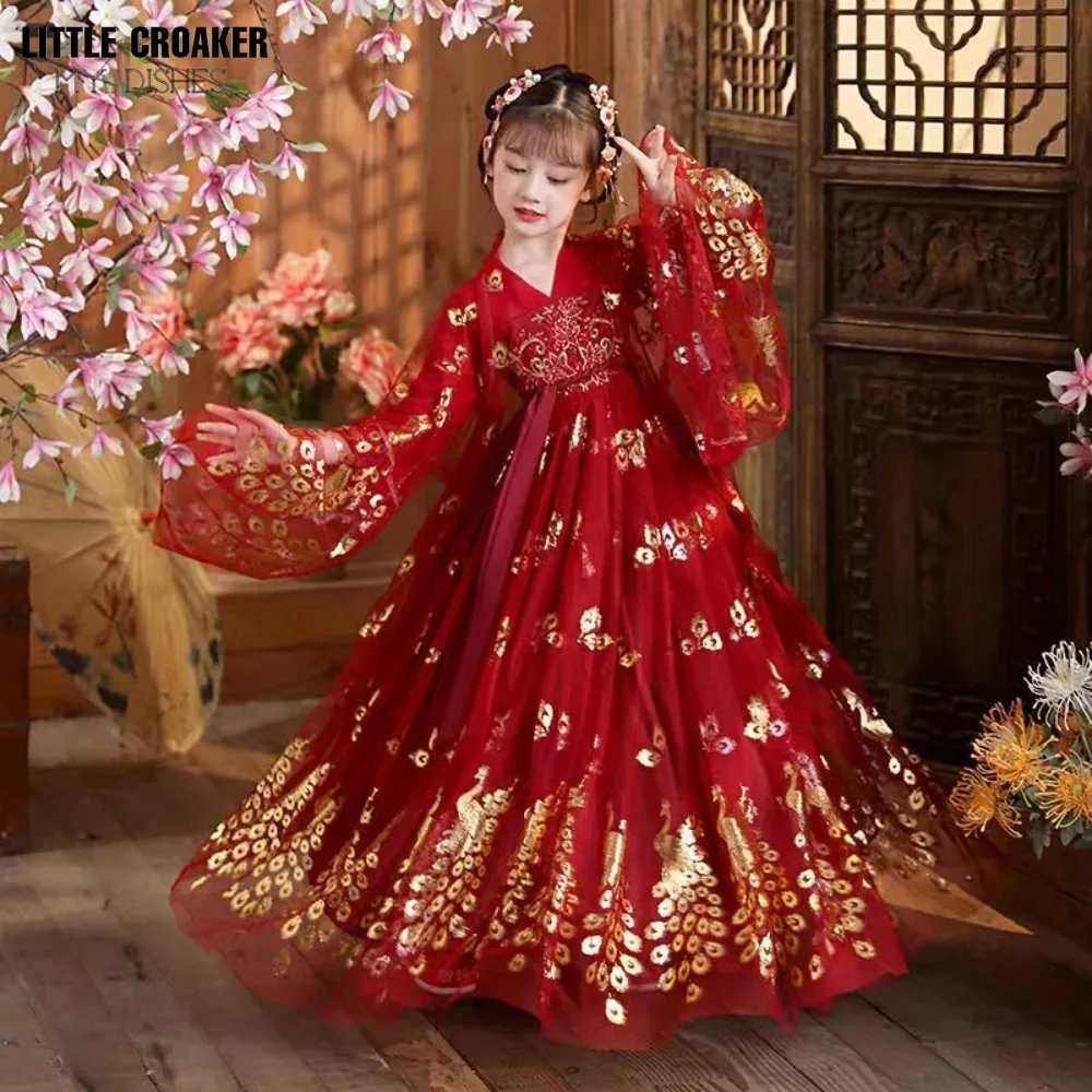 New Year Chinese Dress Hanfu Girl Children Christmas Fairy Costume Kids Chinese Princess Outfit Cosplay for Halloween