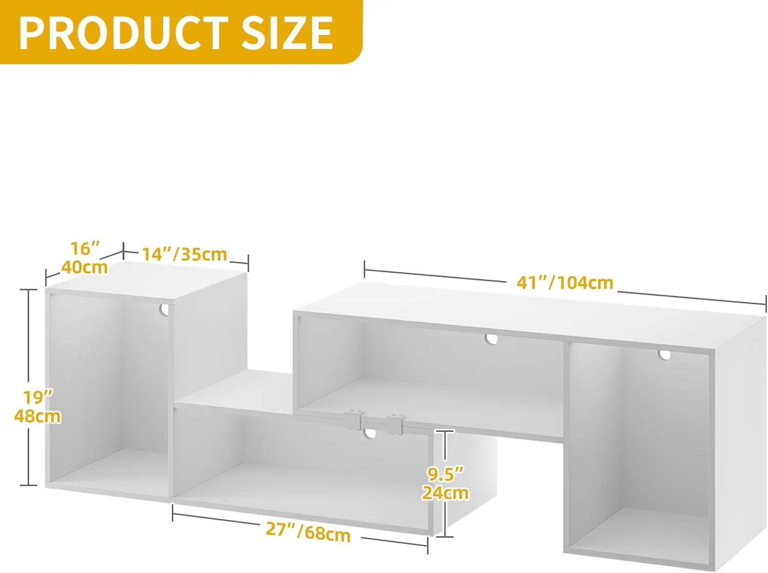 75" TV Stand. Modern Deformable. LED Entertainment Center. Storage. White.