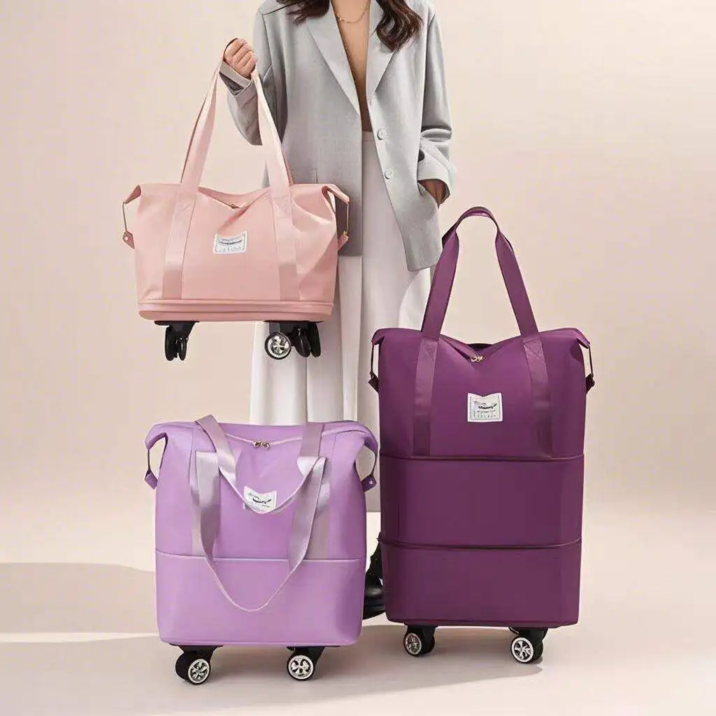 Large Capacity Luggage Bag Handheld Travel Bag Business Trip Carry-On Bag with Universal Wheels Three Layers Storage Bag - 3