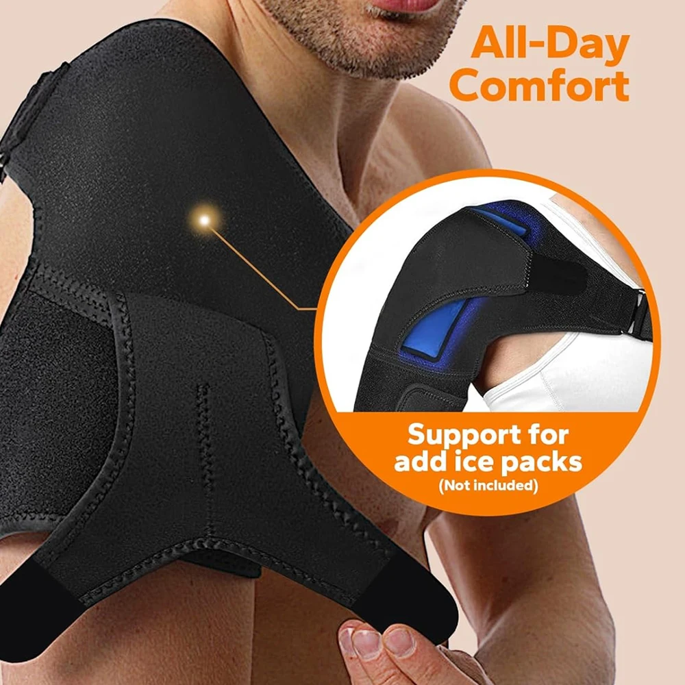 Recovery Shoulder Brace for Men and Women, Shoulder Support Sleeve for Torn Rotator Cuff, AC Joint Relief and Shoulder Stability