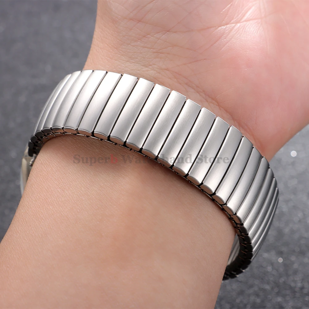 Elegant Elastic Stainless Steel Watch Band - Stretchable Bracelet Accessory
