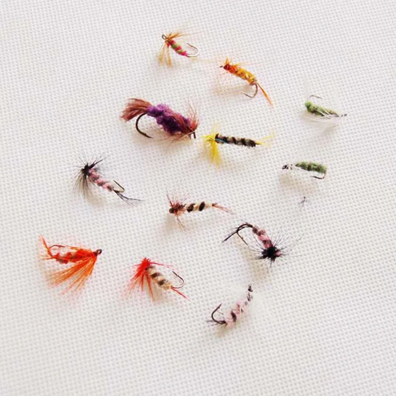 

12Pcs Insects Flies Fly Fishing Lures Bait High Carbon Steel Hook Fish Tackle With Super Sharpened Crank Hook Decoy Iscas Pesca
