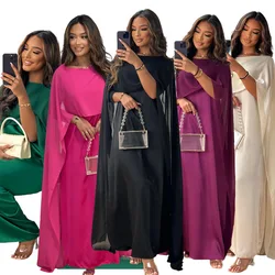 2023 African Dresses for Women Summer Elegant African Short Sleeve Polyester Purple Black Green Dress Dashiki African Clothes