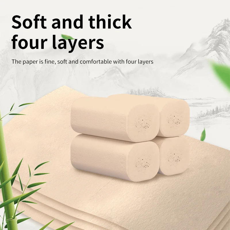 Paper Towels bamboo pulp toilet paper for home use 24 rolls