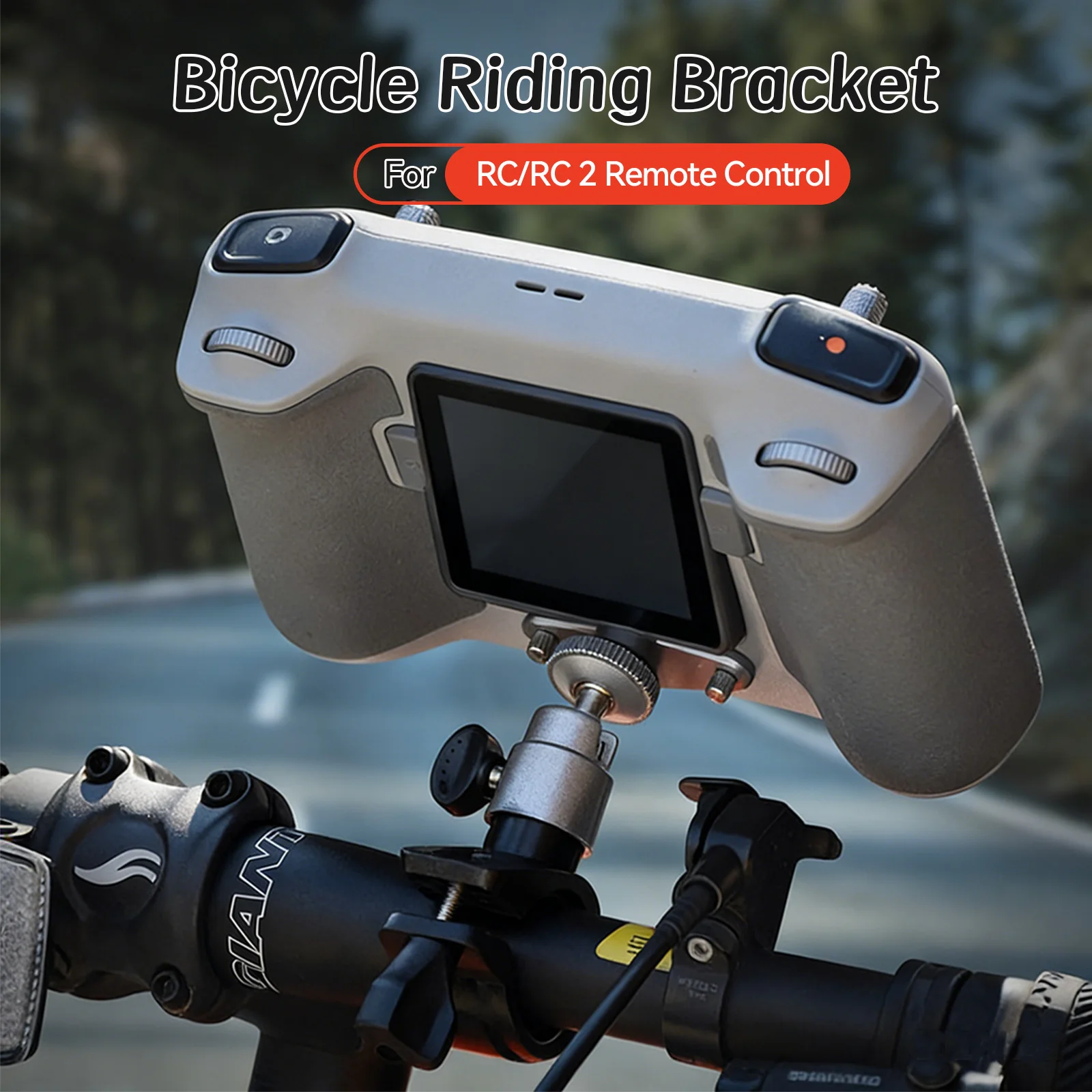 Support de guidon pour caméra sport en alliage d'aluminium fixé sur un vélo, prêt à accueillir une GoPro ou Insta360.