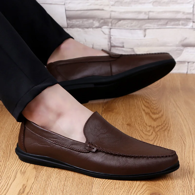 Flat bottomed business men's leather shoes gentleman Minimalist and retro style Daily formal office Plus Size Comfortable shoes 3