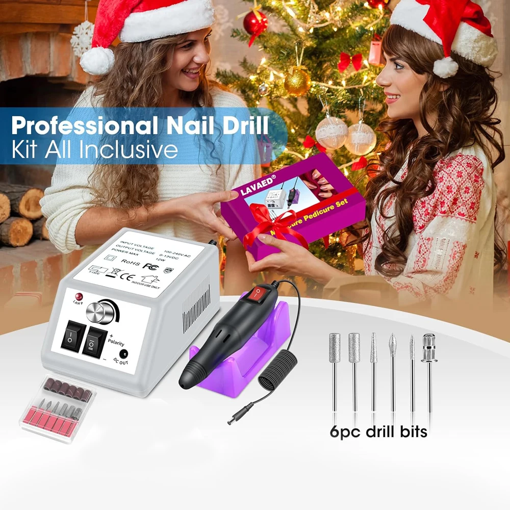 Electric Nail Drill Professional Electric Nail Sander Drill Machine Nails File Electric Nail Drill Low Noise for Acrylic Manicure Gel Art