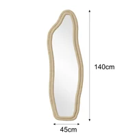 Comanlai 140x45 см волнистое напольное зеркало для ванной комнаты, зеркало всего тела для гостиной, зеркало в полный рост, настенное зеркало, стоящее зеркало — изображение 2