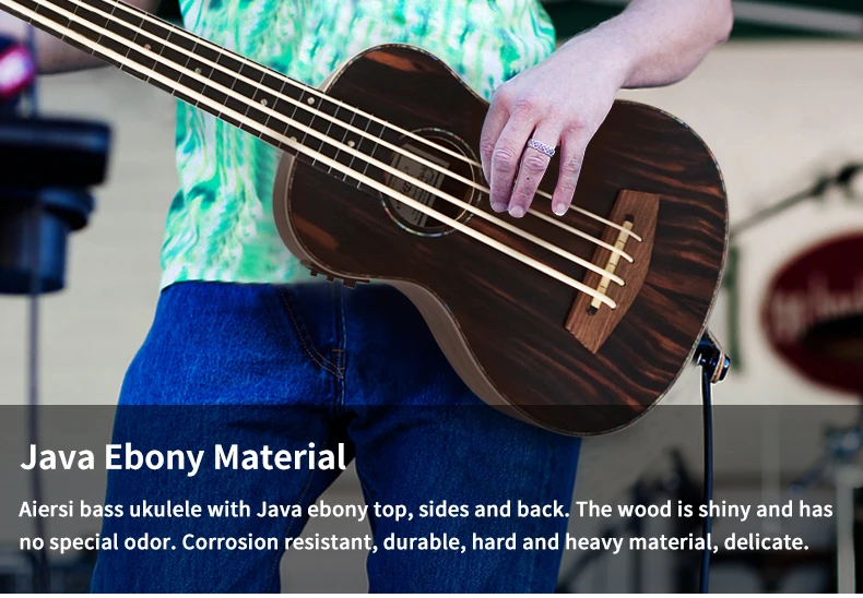 Aiersi brand custom hot sale U Bass Java Ebony Hawaii ukulele