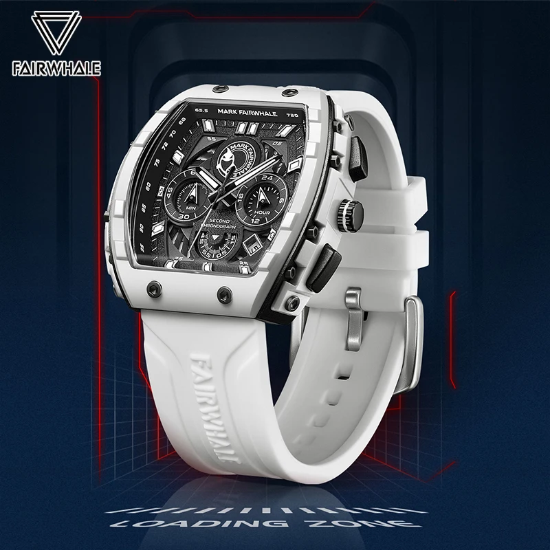 Casual Men Quartz Watch Fashion Brands Mark Fairwhale Resin housing Multifunction Design Waterproof Luminous Hands Clock 2023