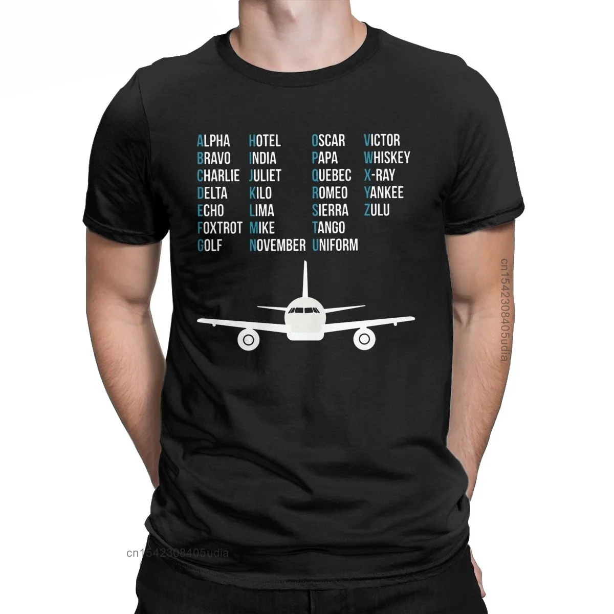 

Phonetic Alphabet Airplane Pilot T Shirt For Men Funny T-Shirt Aviation Lover Tee Shirt for Men Short Sleeve