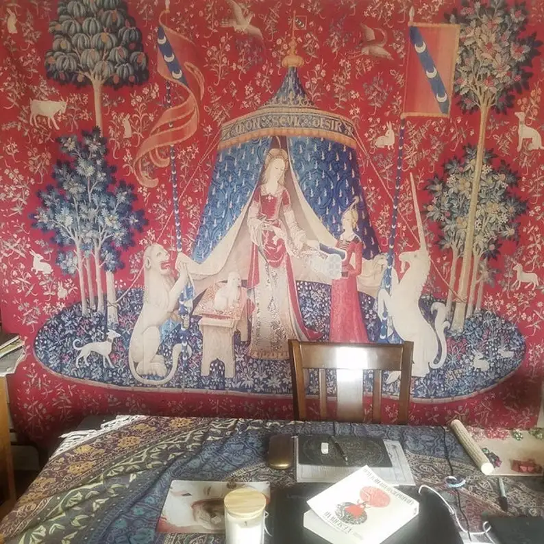 Lady With Unicorn Tapestry Printed