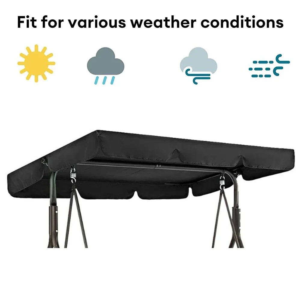Outdoor Awnings 1pcs Outdoor Swing Chair Canopy Courtyard Waterproof Dustproof Swing Sunshade Oxford Cloth Top Cover Balcony Sunshade