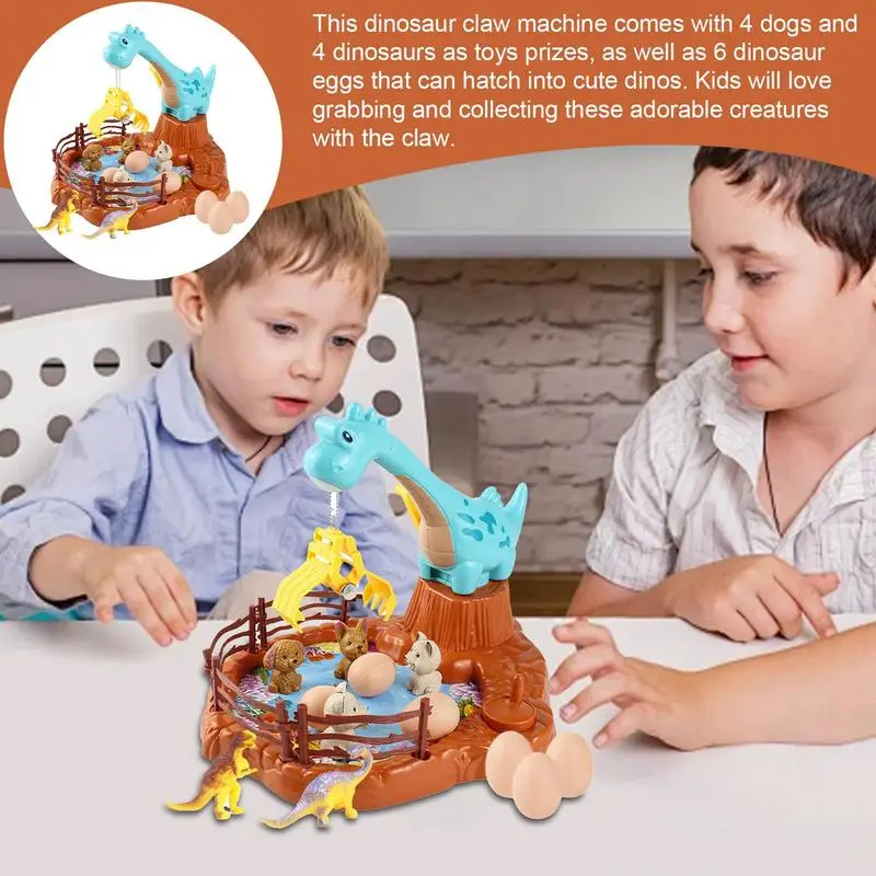 Mini Claw Machine Dinosaur Grabbing Game Cartoon Claw Catch Fishing Toy Crane Machines Funny Board Games For Kids Christmas Gift