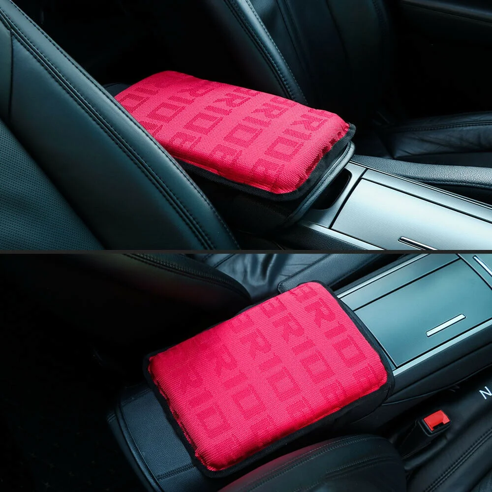 1 Pz Jdm Recaro Bride Hyper Fabric Car Bracciolo Pad Cover Center Console Box Cuscino Mat Per Auto Universale