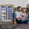 24 Inch Wine and Beverage Refrigerator Dual Zone Wine Fridge with  Safety Locks Under Counter Wine Cooler Beer Fridge 20 Bottles 6